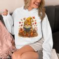 Cute Autumn Gnome Reading Pumpkin Book Lover Unisex Hoodie
