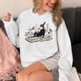 Cute Cat Flower Garden Book Kitty Reading Floral Men Women Girls Kids Unisex Hoodie Cute Cat Flower Garden Book Kitty Reading Floral Men Women Girls Kids Unisex Hoodie