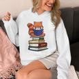 Cute Kawaii Kids Reading Books Glasses Red Panda Lover Unisex Hoodie Cute Kawaii Kids Reading Books Glasses Red Panda Lover Unisex Hoodie