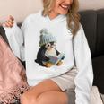 Cute Penguin Reading Book Faux-Crochet Print Unisex Hoodie Cute Penguin Reading Book Faux-Crochet Print Unisex Hoodie