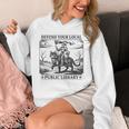 Defend Your Local Public Library Cat Knight Book Lover Unisex Hoodie