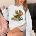 Dragon Bookworm Reading Book Graphic Unisex Hoodie Dragon Bookworm Reading Book Graphic Unisex Hoodie