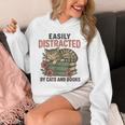 Easily Distracted By Cats And Books Vintage Unisex Hoodie