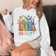 Equal Rights Book Flower Equality Peace Love Kindness Book Unisex Hoodie
