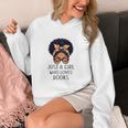 Just a Girl Who Loves Books Messy Bun Black Women Reading Unisex Hoodie