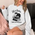 Life Is Better With Cats & Books Tuxedo Cat Mom Women Unisex Hoodie Life Is Better With Cats & Books Tuxedo Cat Mom Women Unisex Hoodie