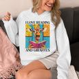 Love Reading And Giraffes Cute Giraffe Reading Book Lovers Unisex Hoodie Love Reading And Giraffes Cute Giraffe Reading Book Lovers Unisex Hoodie