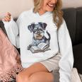 Nerdy Schnauzer Dog Book Lover Glasses Cute Pet For Men Women Kids Unisex Hoodie