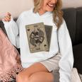 Queen Of Books Playing Card Aesthetic For Book Lovers Premium Tri-Blend Unisex Hoodie
