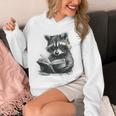 Raccoon With Book Cute Raccoons Reading Books Unisex Hoodie