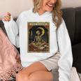 The Reader Tarot Card Book Lover Skeleton Art Goth Style Unisex Hoodie