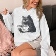 Reading Cat Cat Book Lover Unisex Hoodie