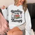 Reading Is My Therapy Book Lover Bookworm Unisex Hoodie