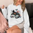 Retro Cute Cat Floral Book Librarian Vintage Floral Cat Book Unisex Hoodie Retro Cute Cat Floral Book Librarian Vintage Floral Cat Book Unisex Hoodie
