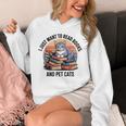 Retro I Just Want To Read Books And Pet Cats Cat Unisex Hoodie