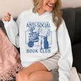 Sarcastic Anti Social Book Club Cat Skull Book Lover Unisex Hoodie