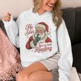 He Sees What You'Ve Been Reading Bookish Christmas Humor Unisex Hoodie He Sees What You'Ve Been Reading Bookish Christmas Humor Unisex Hoodie
