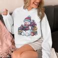 Snowman Reading Book Lovers Christmas Bookworm Librarian Unisex Hoodie Snowman Reading Book Lovers Christmas Bookworm Librarian Unisex Hoodie