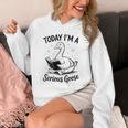 Today I'm A Serious Goose Animal Reading Book Lovers Unisex Hoodie