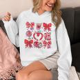 Valentine Teacher Coquette Bow Pencil Heart Book Girl Women Unisex Hoodie Valentine Teacher Coquette Bow Pencil Heart Book Girl Women Unisex Hoodie