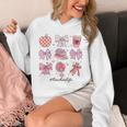 Valentine Teacher Cute Bows Apple Globe Pencil Books Art Unisex Hoodie Valentine Teacher Cute Bows Apple Globe Pencil Books Art Unisex Hoodie