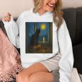 Van Gogh Starry Night Art Cat And Book Lovers Unisex Hoodie Van Gogh Starry Night Art Cat And Book Lovers Unisex Hoodie