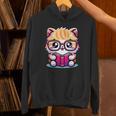 Adorable Book Lover Persian Cat With Reading Glasses Cute Unisex Hoodie