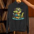 Alligator Reading a Book Animal Unisex Hoodie Alligator Reading a Book Animal Unisex Hoodie