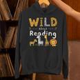 Animal Print Read A Book Character Kids Wild About Reading Unisex Hoodie