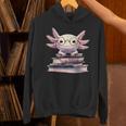 Axolotl Books Readsalotl Reading Bookworm Kawaii Axolotl Unisex Hoodie