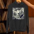 Bigfoot With Alien Reading A Book Bigfoot And UFO Unisex Hoodie