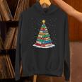 Book Christmas Tree Xmas Lights Book Lover Teacher Librarian Unisex Hoodie Book Christmas Tree Xmas Lights Book Lover Teacher Librarian Unisex Hoodie