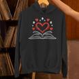 Book Heart Read Book Reading Librarian Men Women Kids Unisex Hoodie