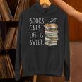 Book Lovers Books Cats Life Is Sweet Cat Lovers Unisex Hoodie Book Lovers Books Cats Life Is Sweet Cat Lovers Unisex Hoodie