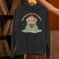 Bookmarks Are For Quitters Frog Reading Book Graphic Unisex Hoodie Bookmarks Are For Quitters Frog Reading Book Graphic Unisex Hoodie