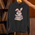 Bunny Rabbit Reading Books Rabbit Books Bunny Reader Unisex Hoodie