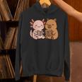 Capybara Axolotl Kawaii Kids Anime Book Lover Reading Unisex Hoodie