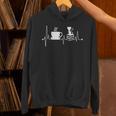 Cat Book Coffee Lover Heartbeat Cat Lover Book Lover Unisex Hoodie