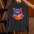 Cat Book Shirt Colorful Cat Reading Book Unisex Hoodie Cat Book Shirt Colorful Cat Reading Book Unisex Hoodie