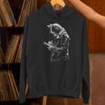 Cat Holds Book Writing Animal Print Motif Drawing Art Cat Unisex Hoodie