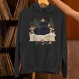 Cat On Open Book Mushrooms Ferns Dark Academia Unisex Hoodie