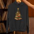 Christmas Book Tree Bookshelf Holiday For Readers Librarians Unisex Hoodie