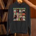 Christmas Cat Santa Bookshelves Book Lover Reader Unisex Hoodie