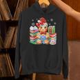 Christmas Gingerbread Man Reading Book Snowflake Teacher Unisex Hoodie