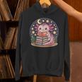 Cute Axolotl Reading Books Cozy Night Aesthetic Unisex Hoodie Cute Axolotl Reading Books Cozy Night Aesthetic Unisex Hoodie
