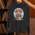 Cute Baby Highland Cow Reading Book Bookworm For Men Women Unisex Hoodie