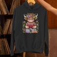 Cute Baby Highland Cow With Reading Book Bookworm Unisex Hoodie Cute Baby Highland Cow With Reading Book Bookworm Unisex Hoodie