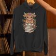 Cute Baby Highland Cow Reading Book Librarian Bookworm Unisex Hoodie