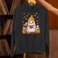 Cute Beanie Ghost Bookworm Cozy Book Reading Halloween Unisex Hoodie