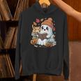 Cute Cozy Ghost Reading With Cat Book Lover Autumn Fall Unisex Hoodie Cute Cozy Ghost Reading With Cat Book Lover Autumn Fall Unisex Hoodie